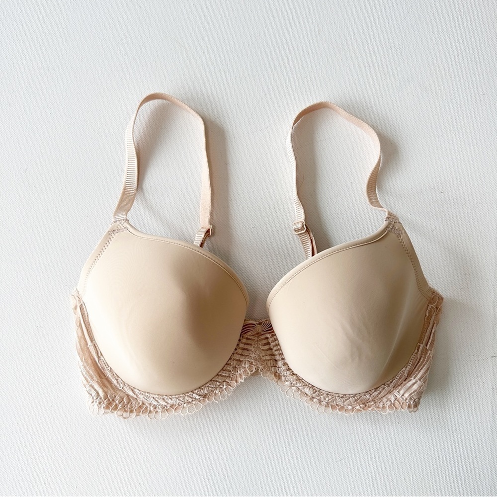 Wacoal La Femme Underwire T-Shirt Bra Sand Beige 32D Padded Underwire 853117